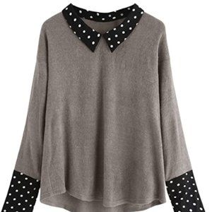 Women's loose long sleeve knitted shirt